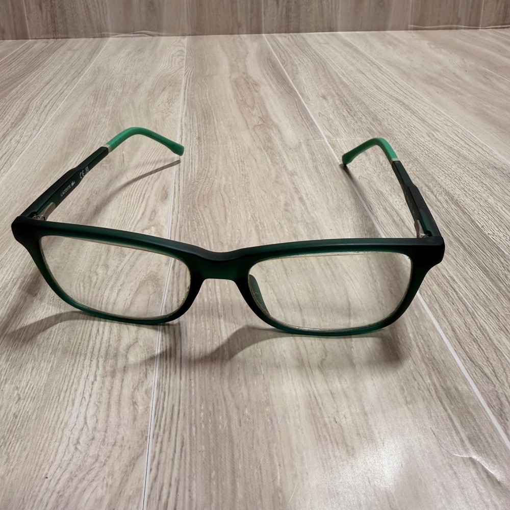 Lacoste L2707 Matte Green Black Rectangular Eyeglasses Frames Crocodile Logo